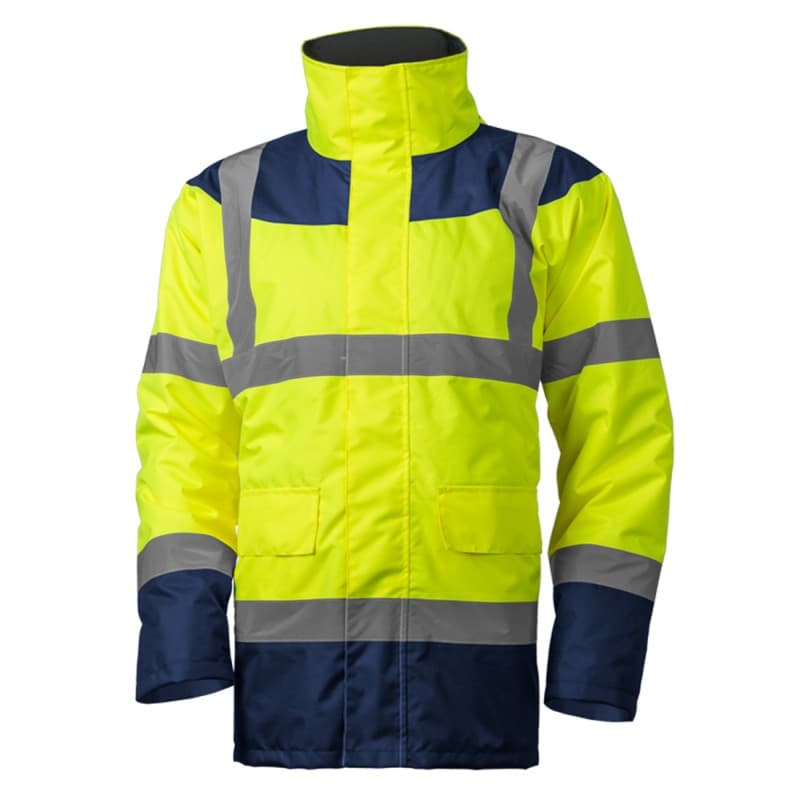 Coverguard - Parka HV matelassée jaune bleu marine KETA - L - Jaune / Bleu Marine