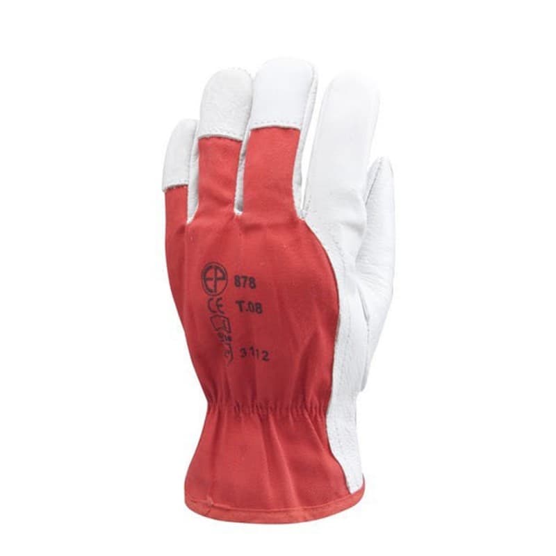 Coverguard - Gant de maitrise rouge et blanc en fleur de vachette EUROSTRONG 880 (Pack de 12) - 8 - Rouge