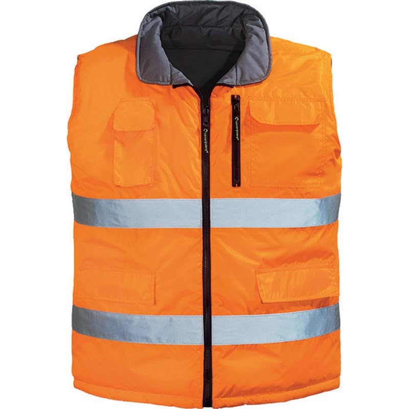 Coverguard - Gilet de travail sans manches réversible HV orange HI-WAY classe 2 - L - Orange