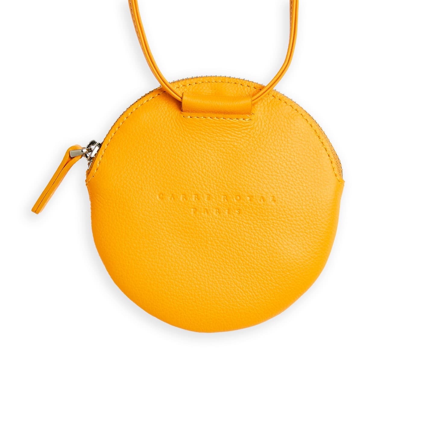 Mini-sac rond en cuir Jaune