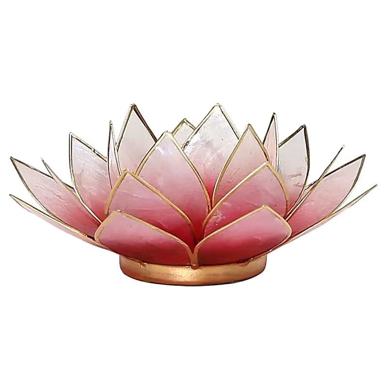 Bougeoir Lotus orange bords or