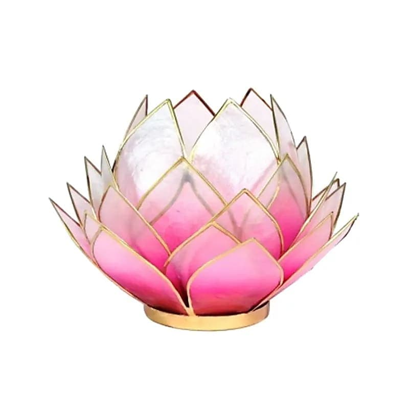 Bougeoir Lotus Capiz rose