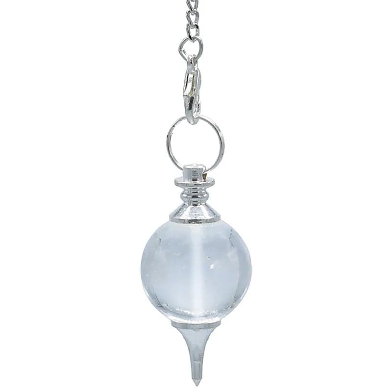 Pendule cristal de roche sphérique