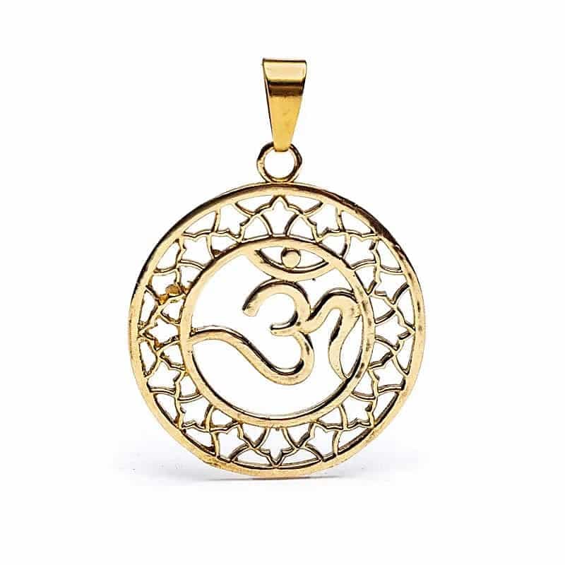 Pendentif Om en laiton couleur or