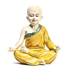 Statue Moine Yoga Om Orange