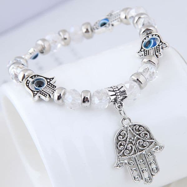 Bracelet Hamsa blanc