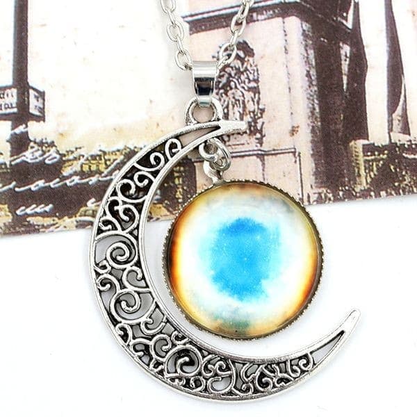 Collier cabochon lune
