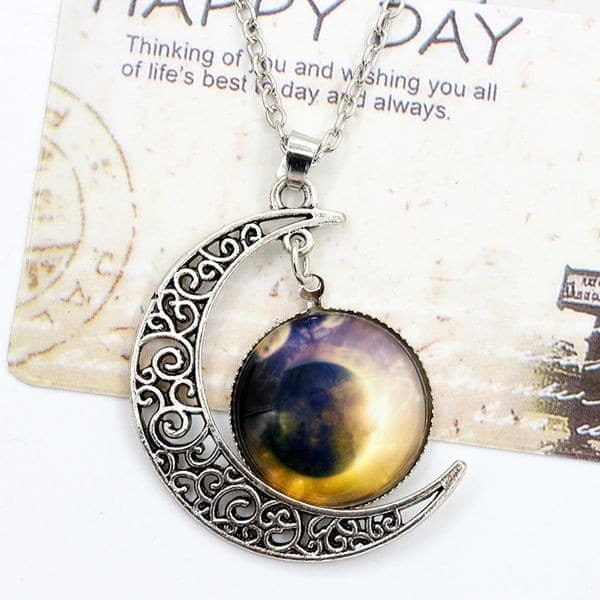 Collier cabochon lune
