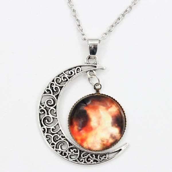 Collier cabochon lune