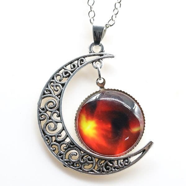 Collier cabochon lune
