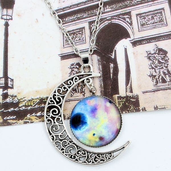 Collier cabochon lune