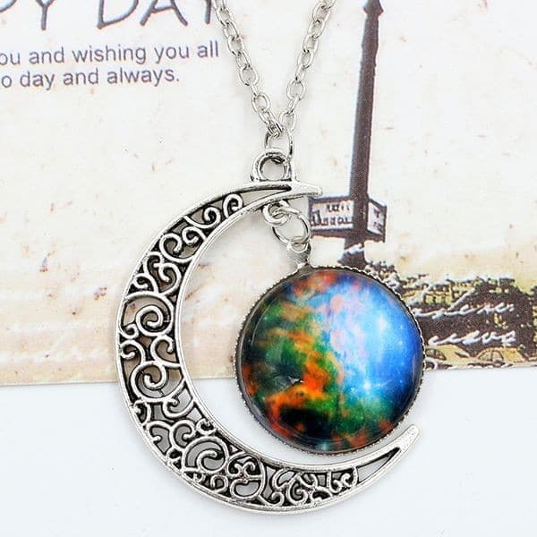 Collier cabochon lune