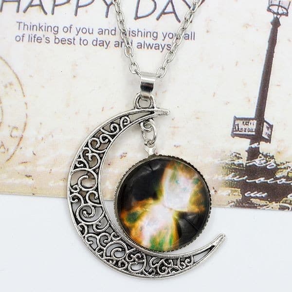 Collier cabochon lune