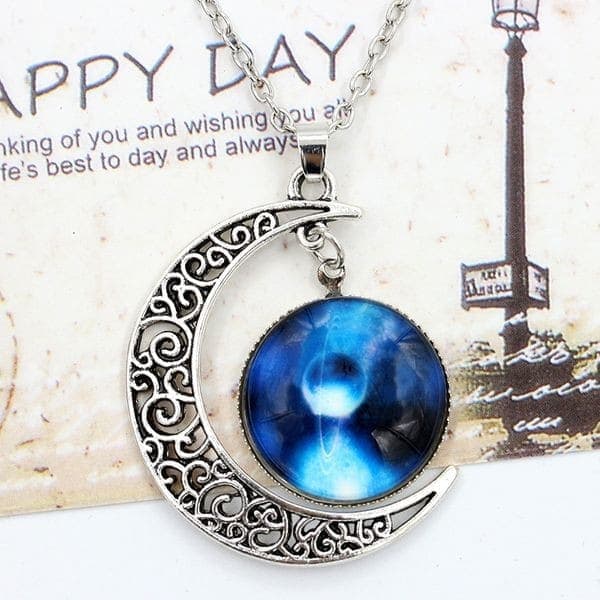Collier cabochon lune