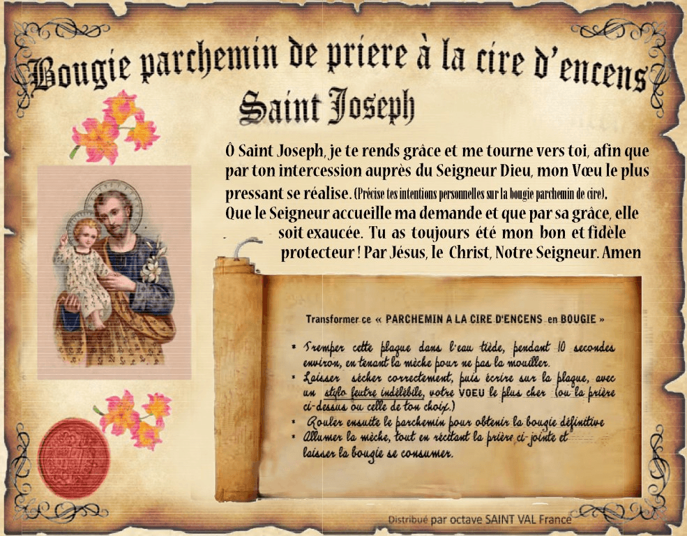 Parchemin de Cire ST JOSEPH