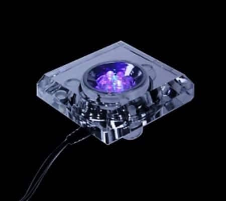 Base carrée pour cristaux avec 5 LED