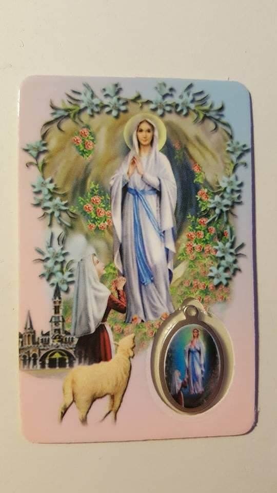 Carte Médaille Notre Dame de Lourdes