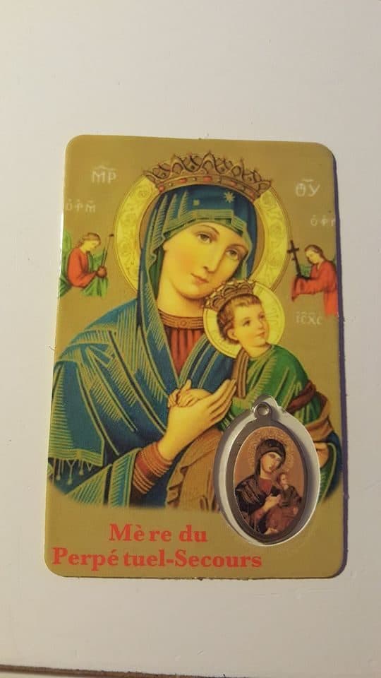Carte Médaille Mère perpétuel secours