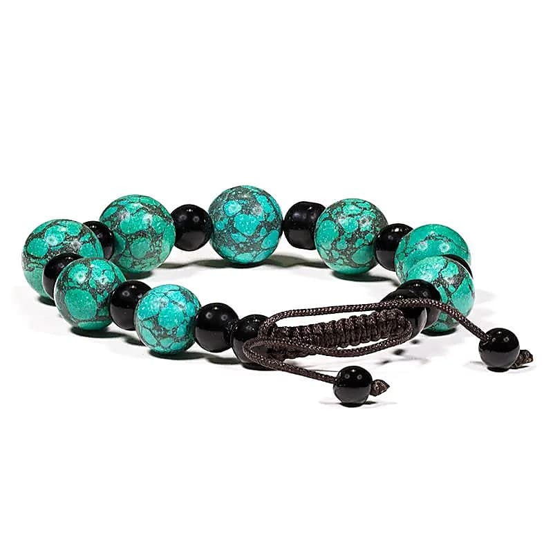 Bracelet turquoise et agate noir