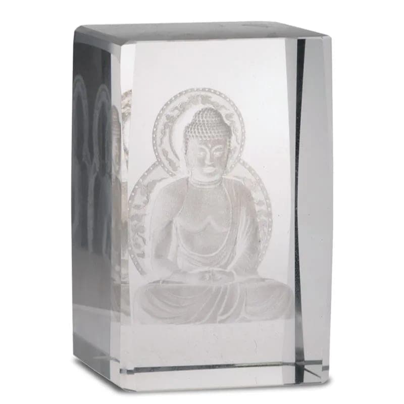 Cristal Hologramme de Bouddha et lotus rectangle