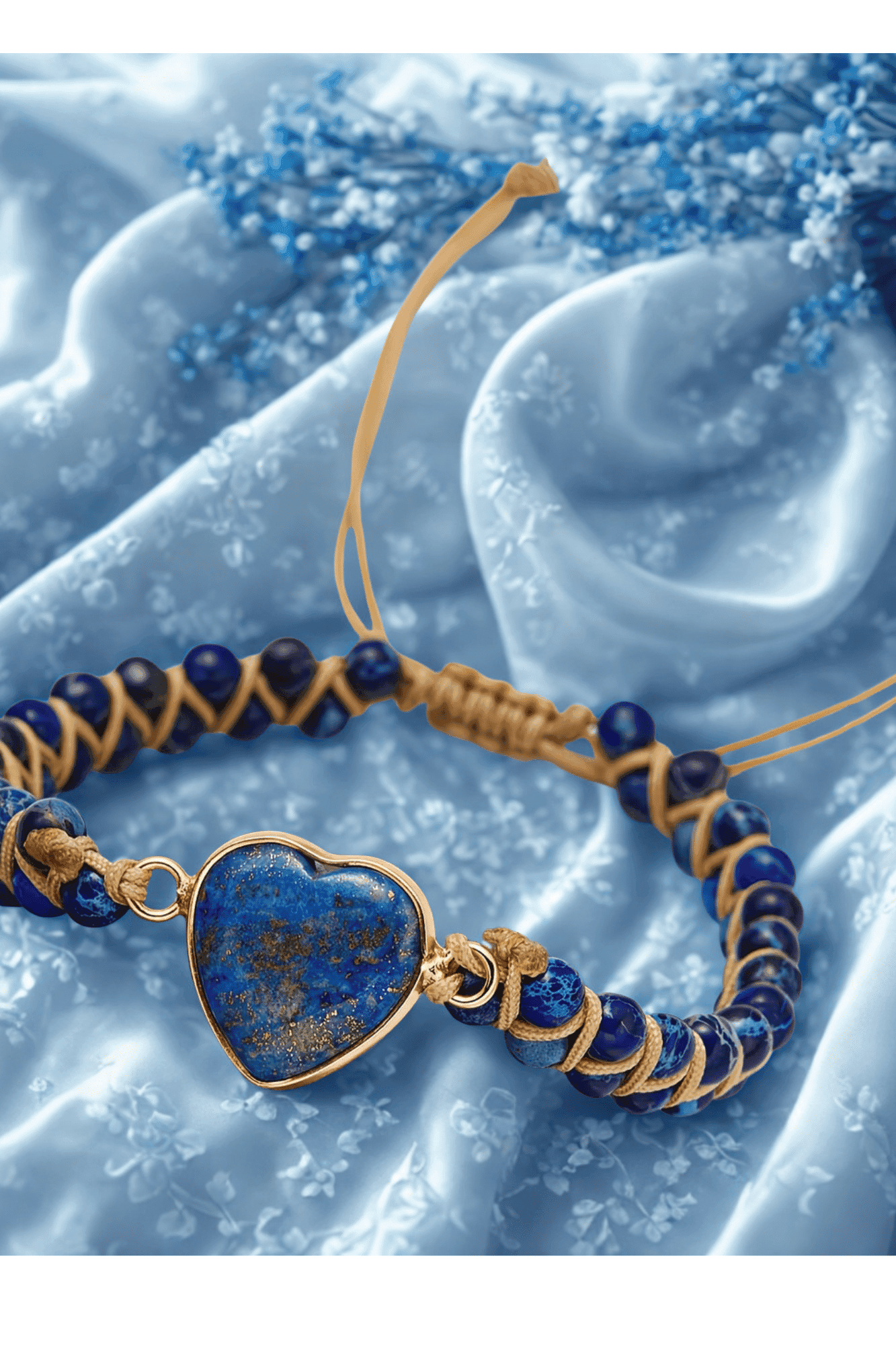 Bracelet Tressé Main en lapis-lazuli