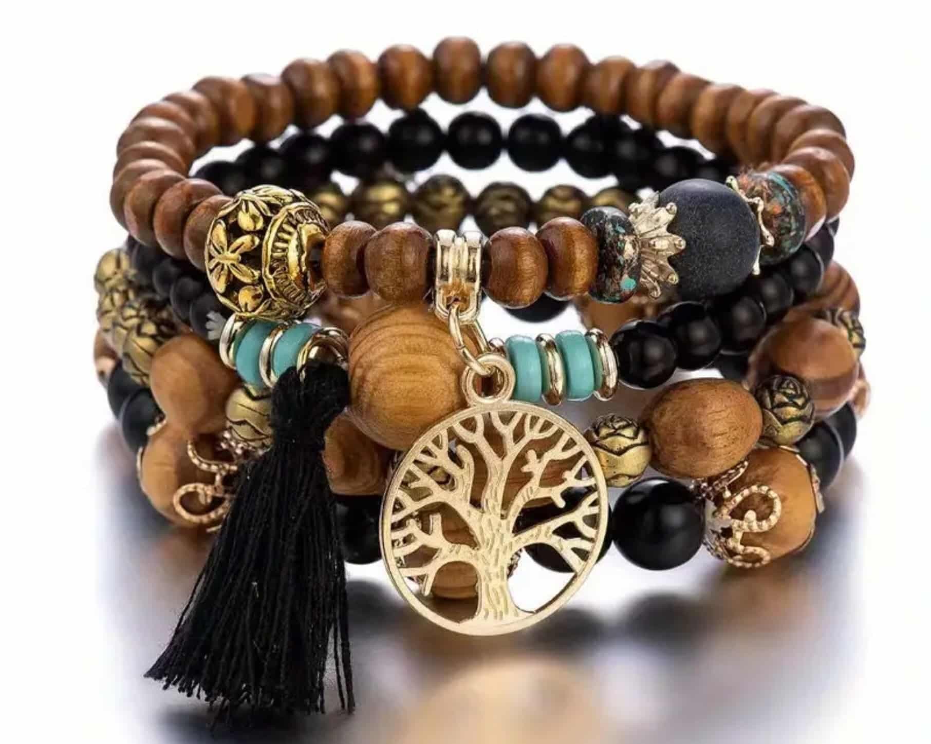 Bracelet Bohème Bois Noir