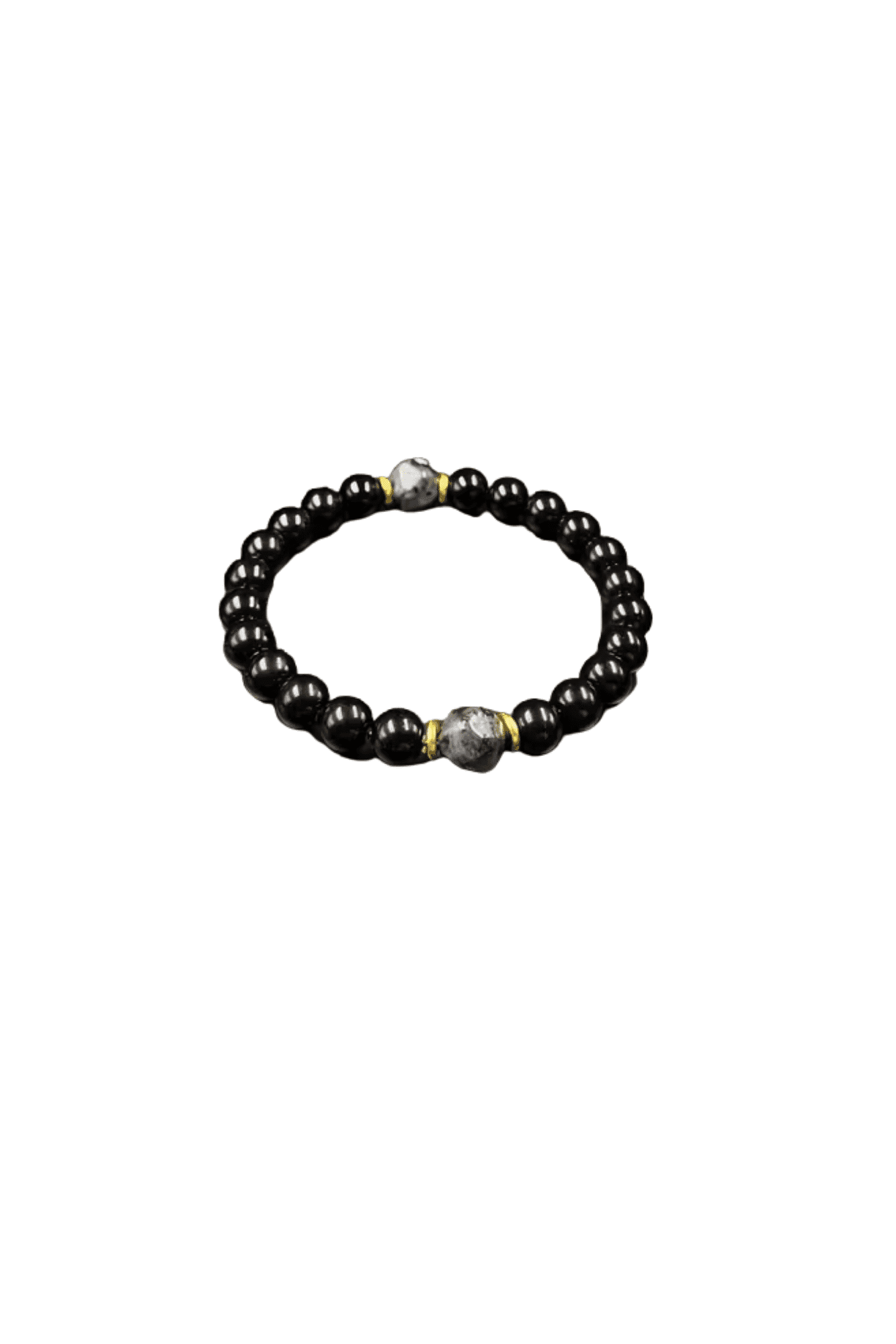 Bracelet en Perles d'Obsidienne Noire (8 mm)