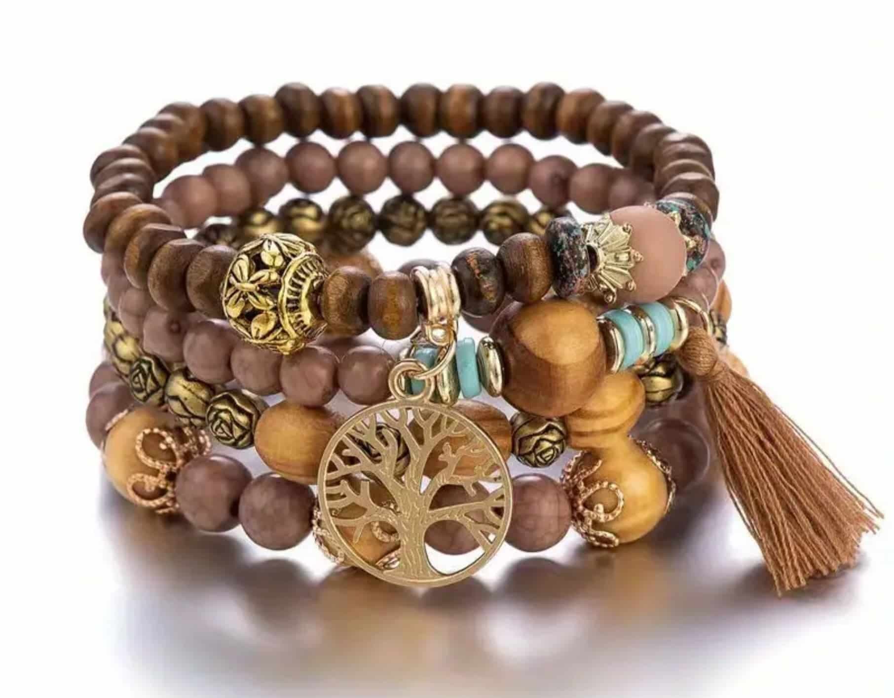 Bracelet Bohème Bois Café