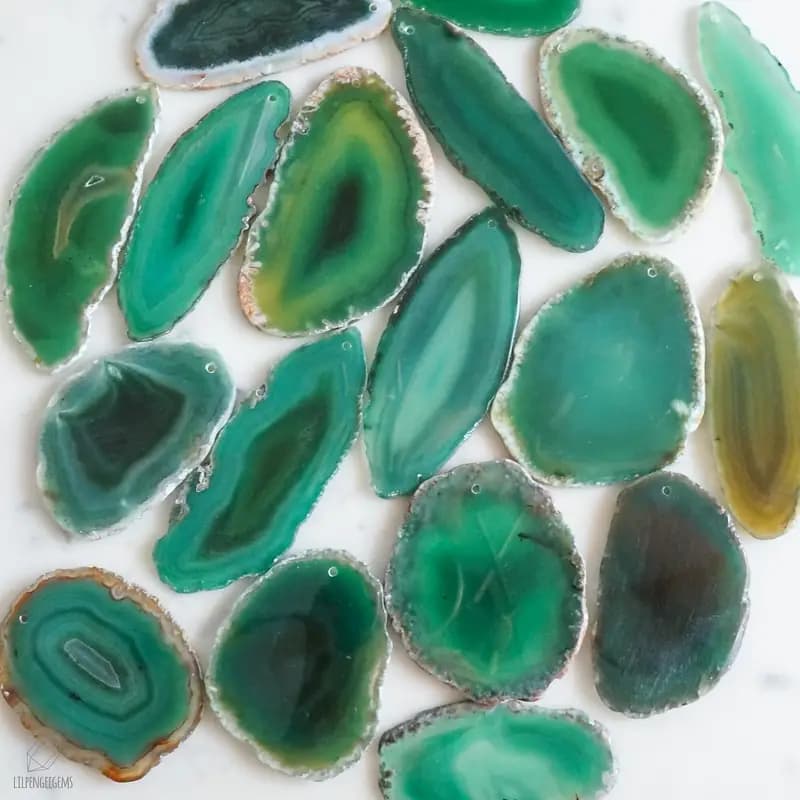 Tranche d'Agate Verte