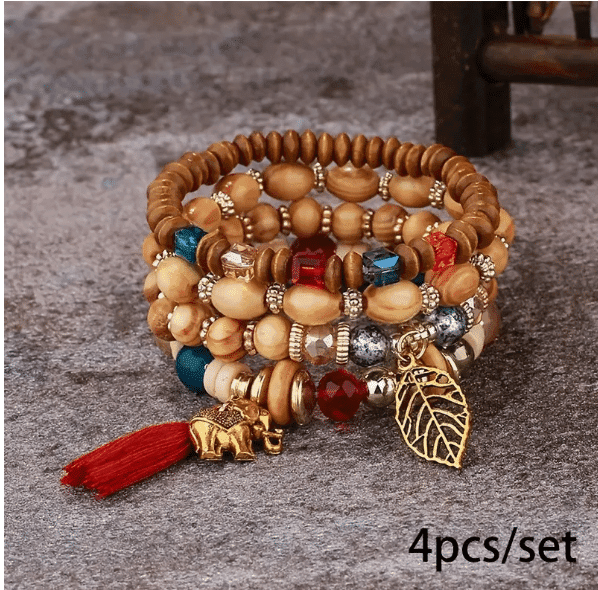 Bracelet Bohème Bois Rouge