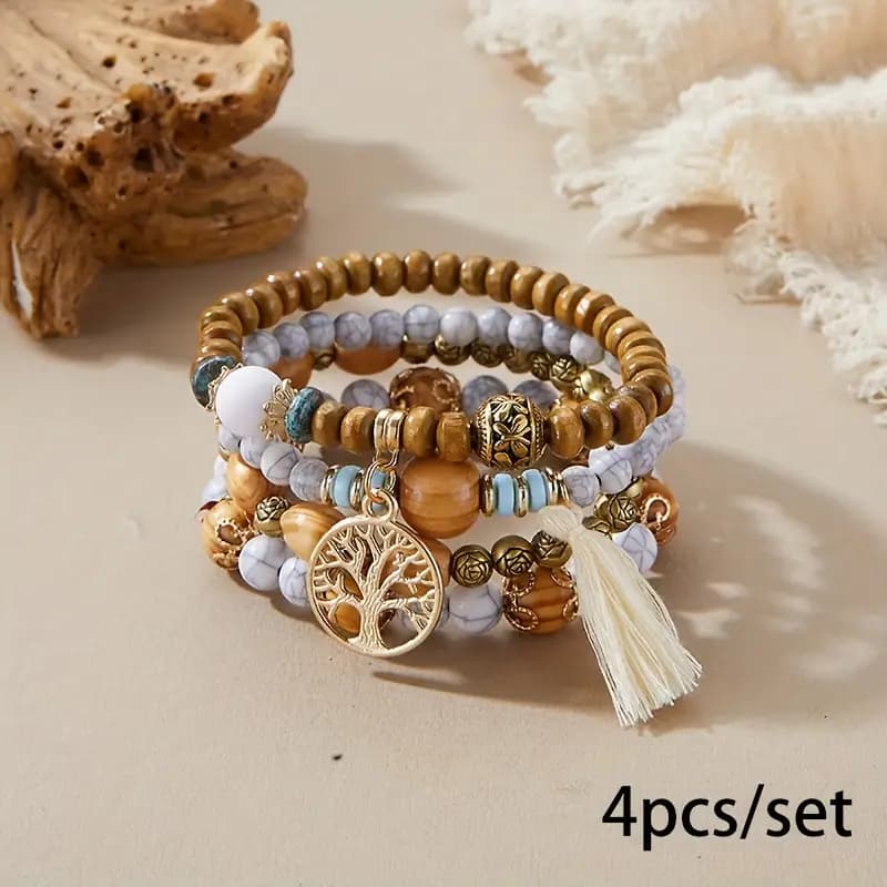 Bracelet Bohème Bois Blanc