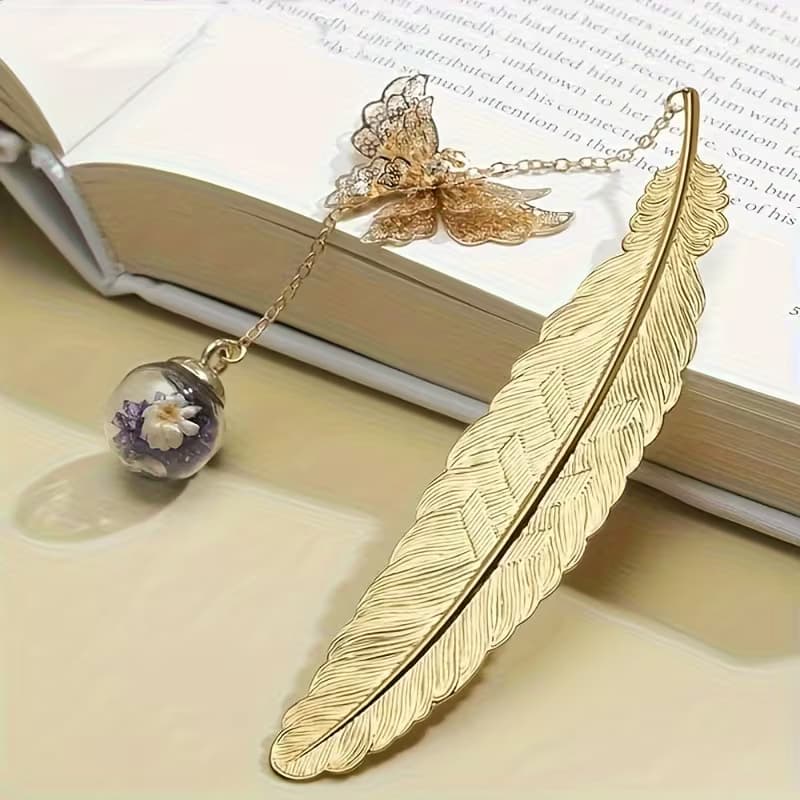Marque-Page Plume et Papillon
