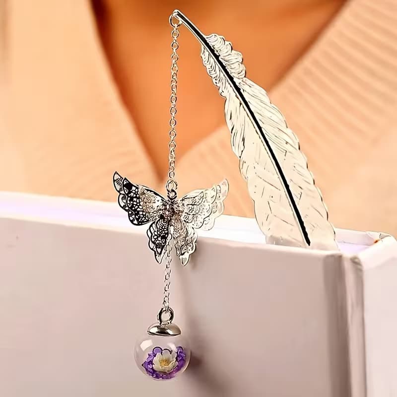 Marque-Page Plume et Papillon