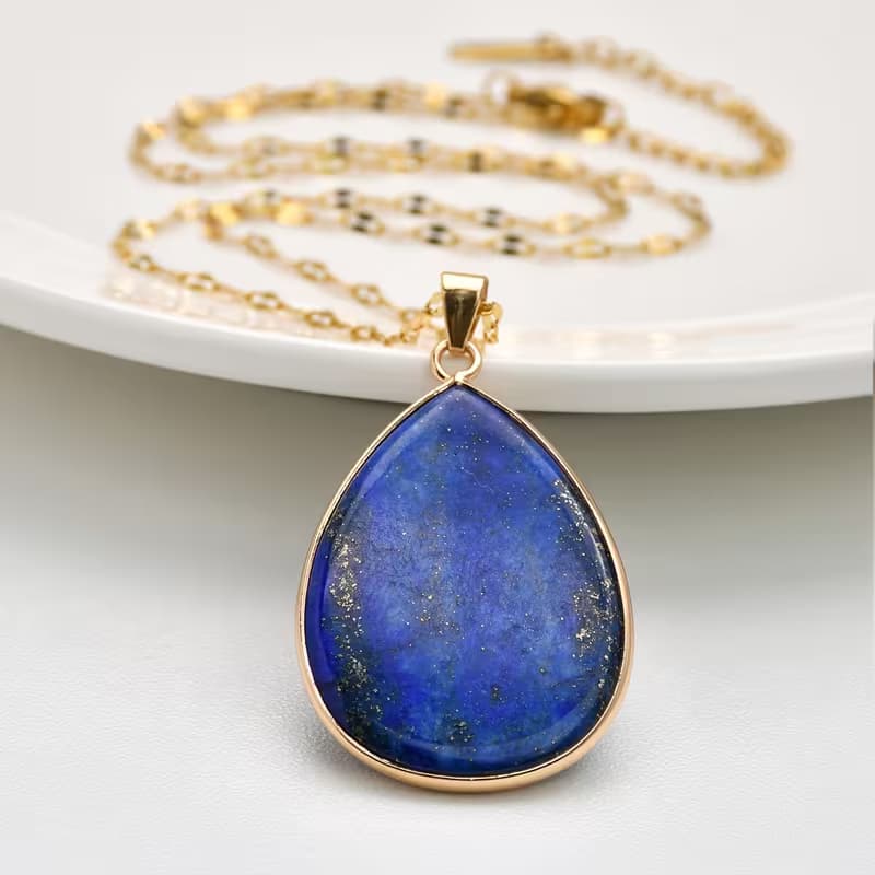 Pendentif Lapis-Lazuli Goutte d'Eau Naturel