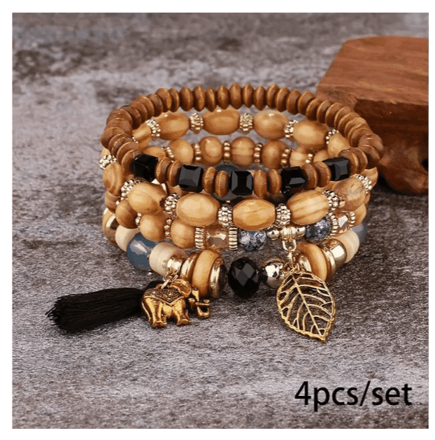 Bracelet Bohème Bois Noir