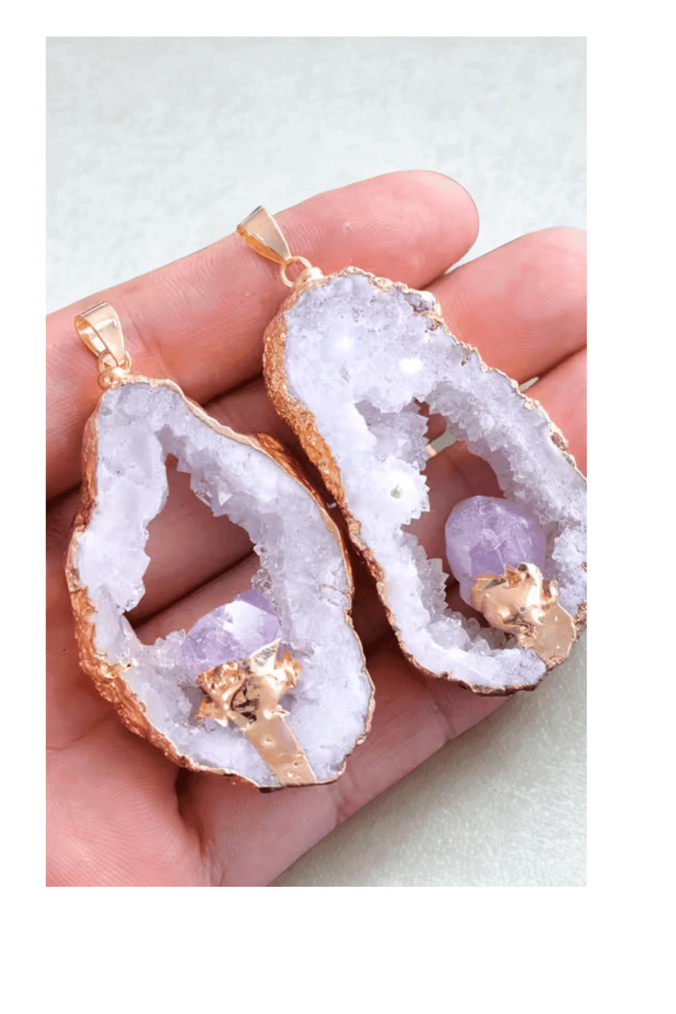 Pendentif en Améthyste et Cristal de Roche