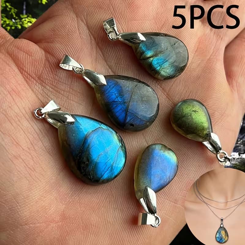 Pendentif Larme en Labradorite Naturelle