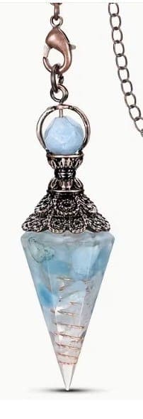 Pendule d'Aqua marine et Orgonite