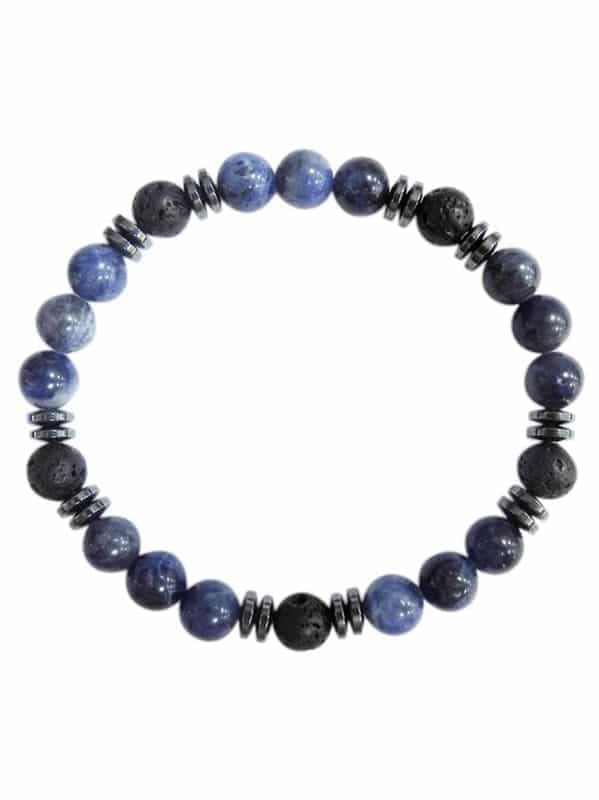 Bracelet Sodalite Pierre de lave