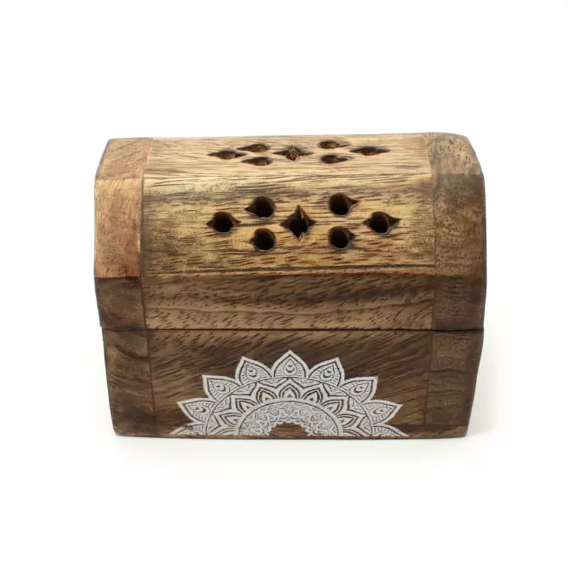 Boîte brûle encens Bois de Manguier  - Ornement Mandala