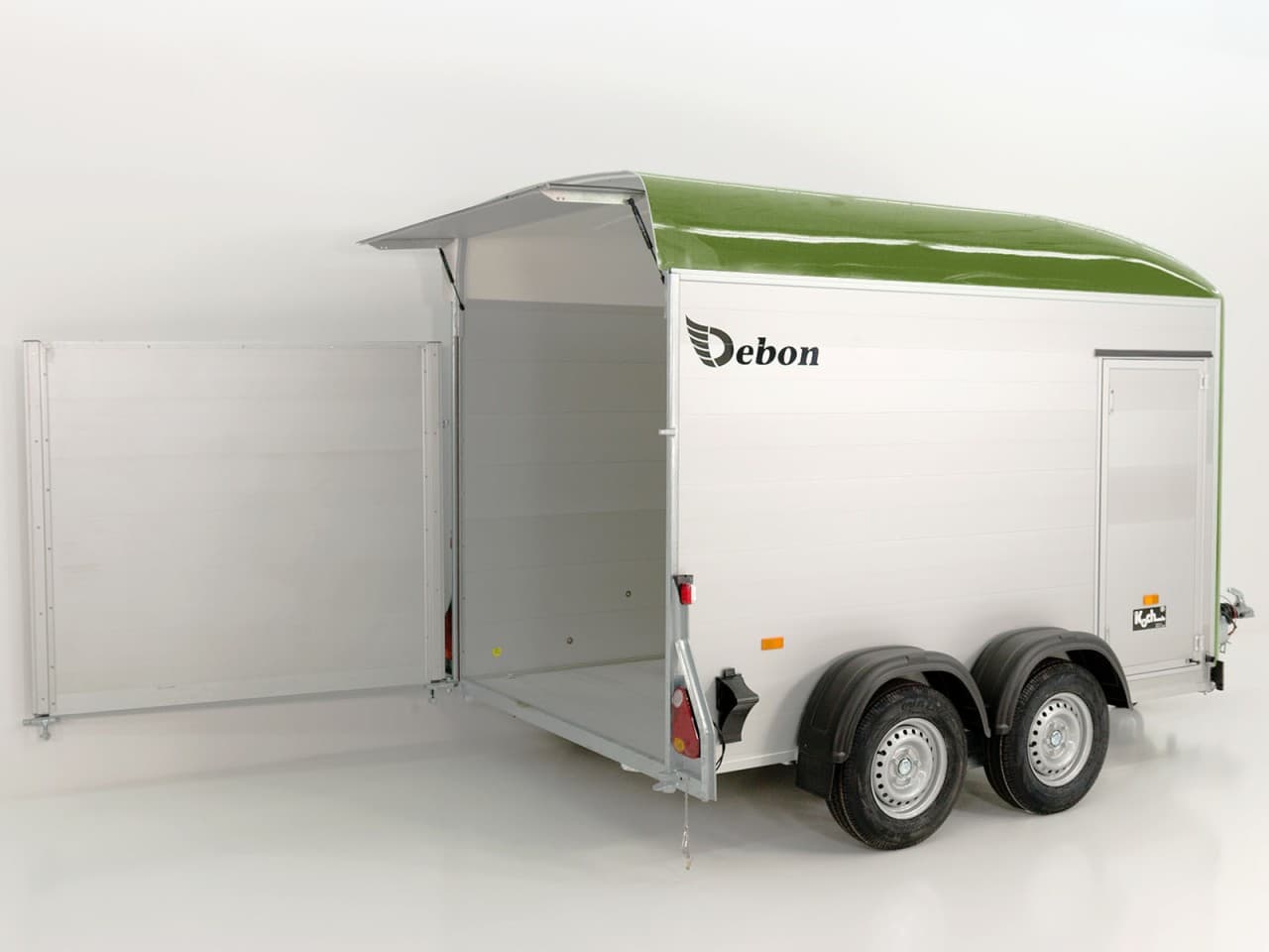 Debon bagageaanhanger C500 164x300cm H:200cm 2.6t|Alu|Polybug|Deur|olijfgroen-Nieuw