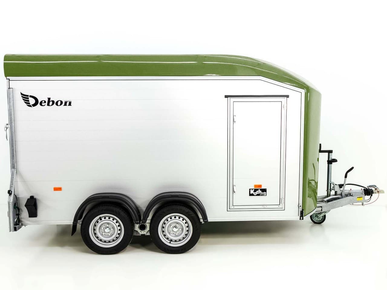 Debon Roadster C700 bagageaanhanger 179×378 cm, hoogte: 201 cm, 2,6 ton | Aluminium | Polybug | Deur | Olijfgroen - Nieuw