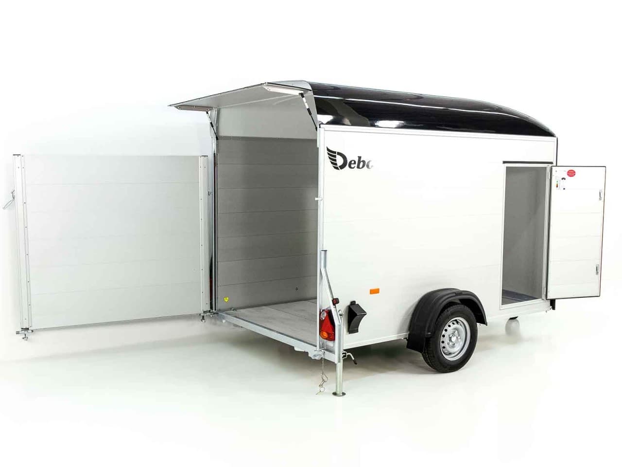 Debon bagageaanhanger C400 164x315cm H:200cm 1.3t|Alu, Polybug|Deur|zwart-Nieuw