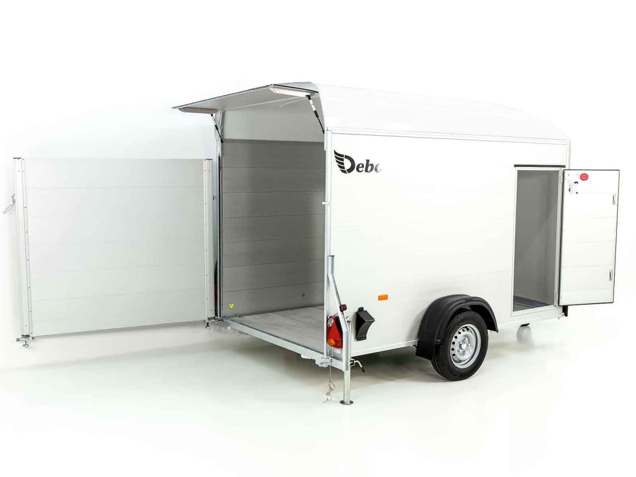 Debon bagageaanhanger C400 164x315cm H:200cm 1.3t|Alu, Polybug|Deur|wit-Nieuw