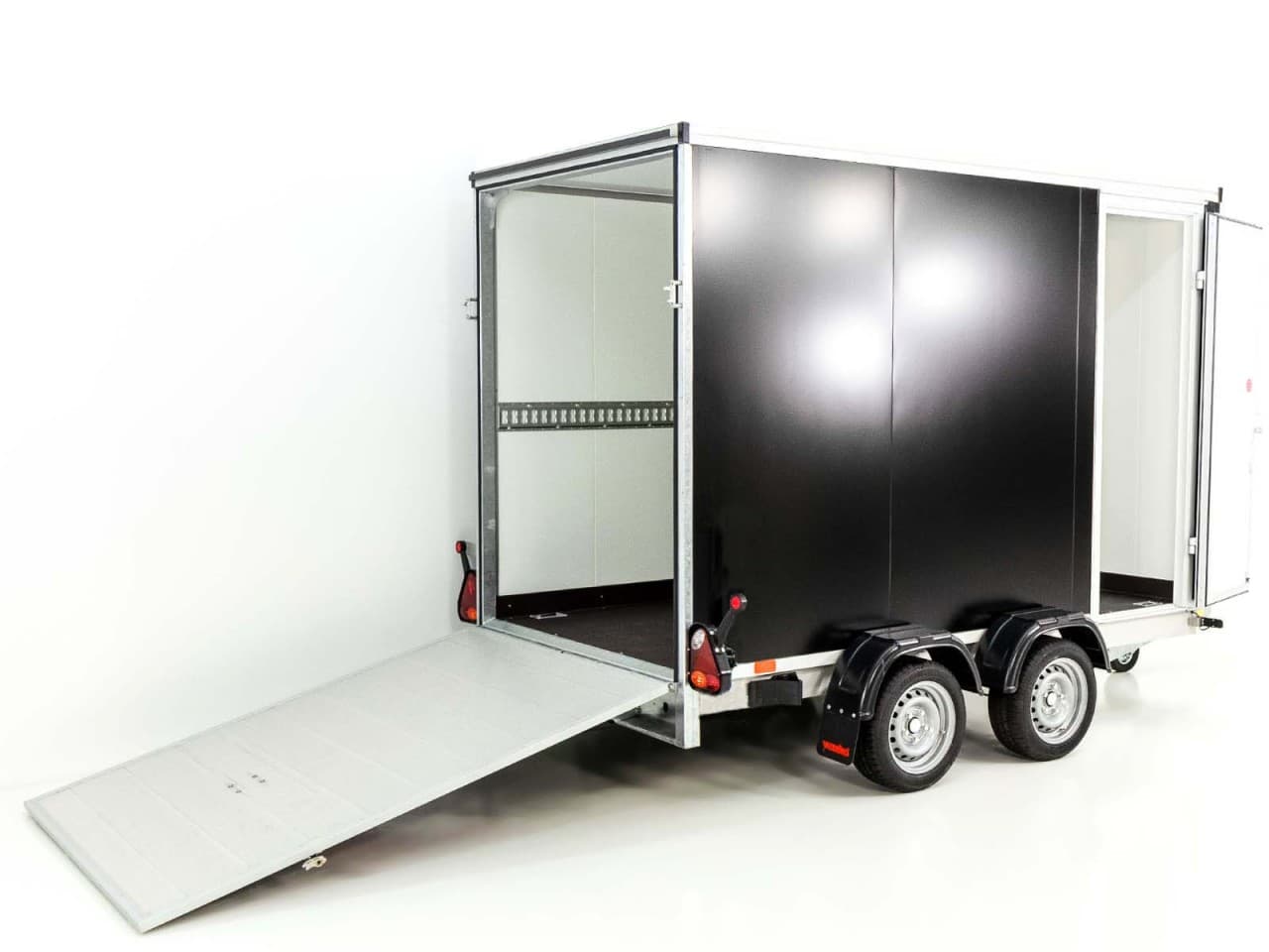 Vezeko bagageaanhanger 184x405cm Hoogte: 205cm 2,7t|Ramp|Deur|Zwart-Nieuw