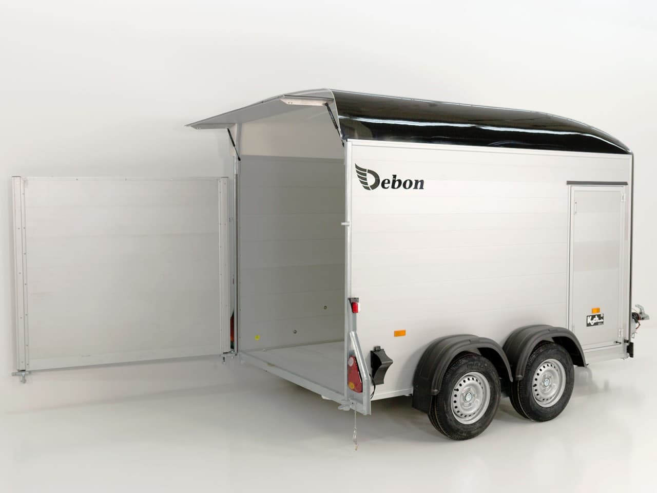 Debon bagageaanhanger C500 164x300cm H:200cm 2.0t|Alu|Polybug|Deur|zwart-Nieuw