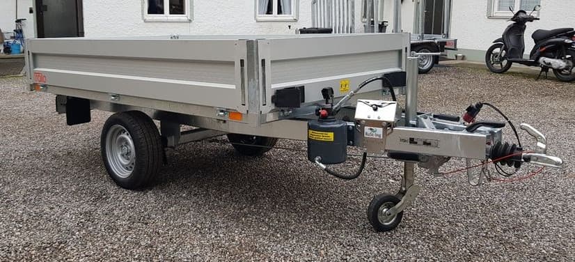 Autotransportaanhanger met achterkipper RWK2515-13H, 1350 kg, laadruimte 2,54 x 1,47 m - hydrauliek voor accuschroevendraaier + handhydrauliek