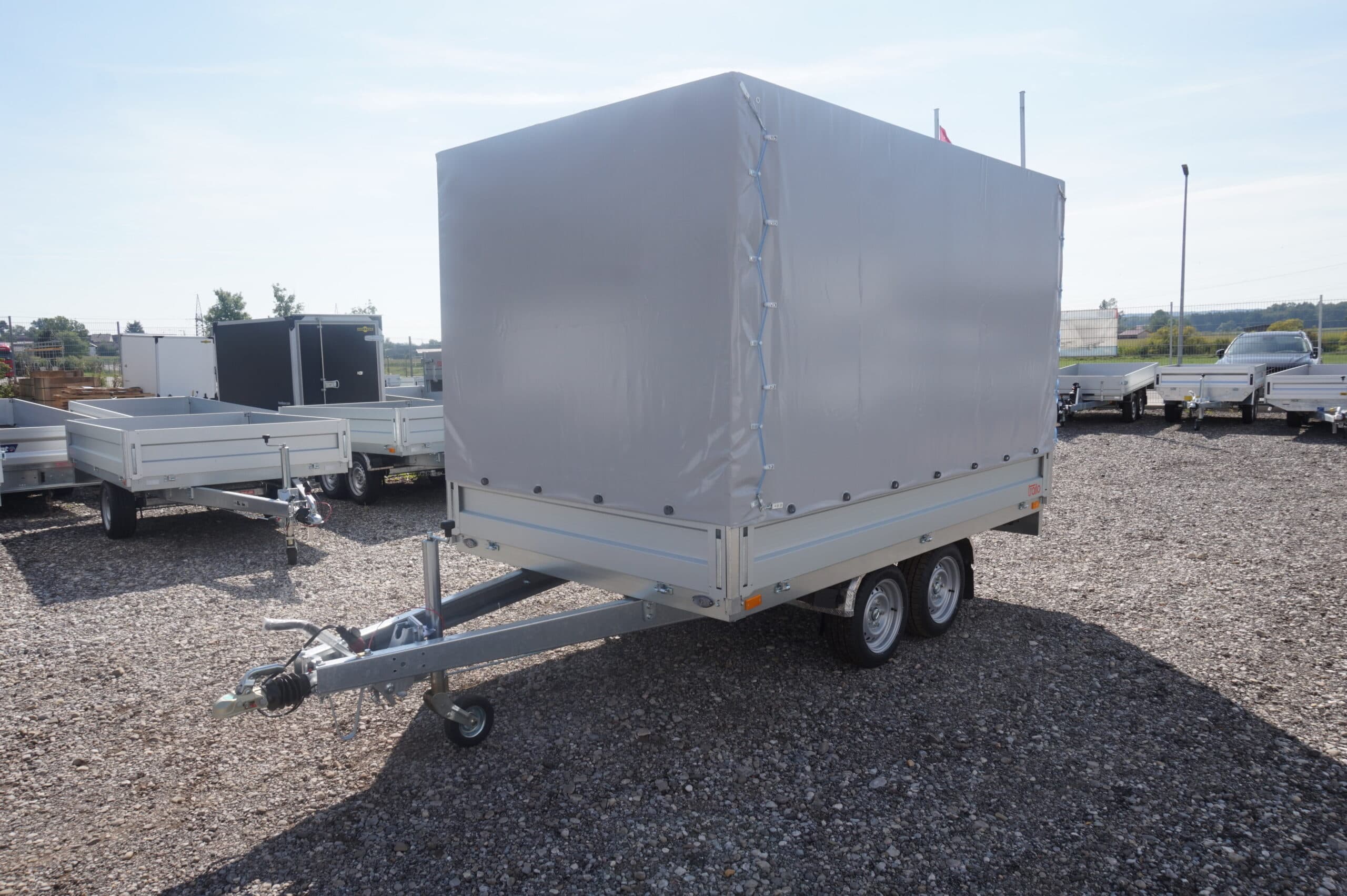Autotransporter, vlakke laadbak HL 3018-20, 2000 kg, laadruimte 3,00 x 1,80 m - met afdekzeil 2,05 m