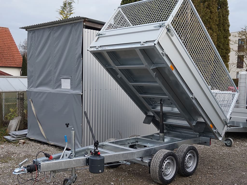 Autotransporter met achterkipper RWK2515-20H, 2000 kg, laadruimte 2,54 x 1,47 m - handhydrauliek met gaasverlenging