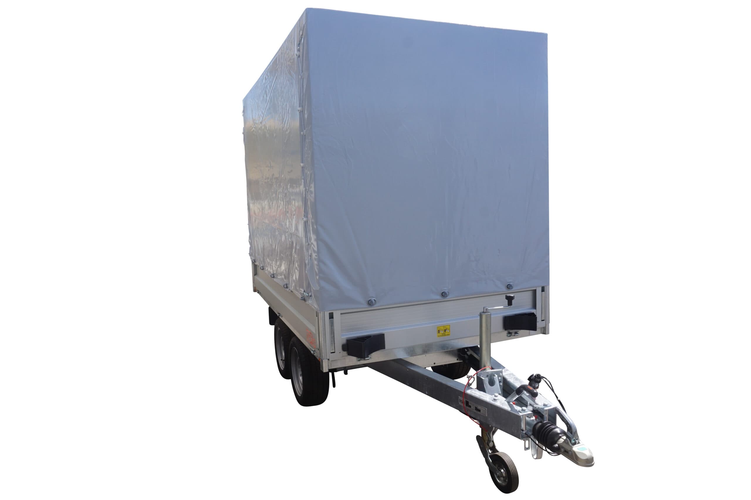Autotransportaanhanger met achterkipper RWK2515-27H, 2700 kg, laadruimte 2,54 x 1,47 m - handmatige hydrauliek - met afdekzeil 1,80 m